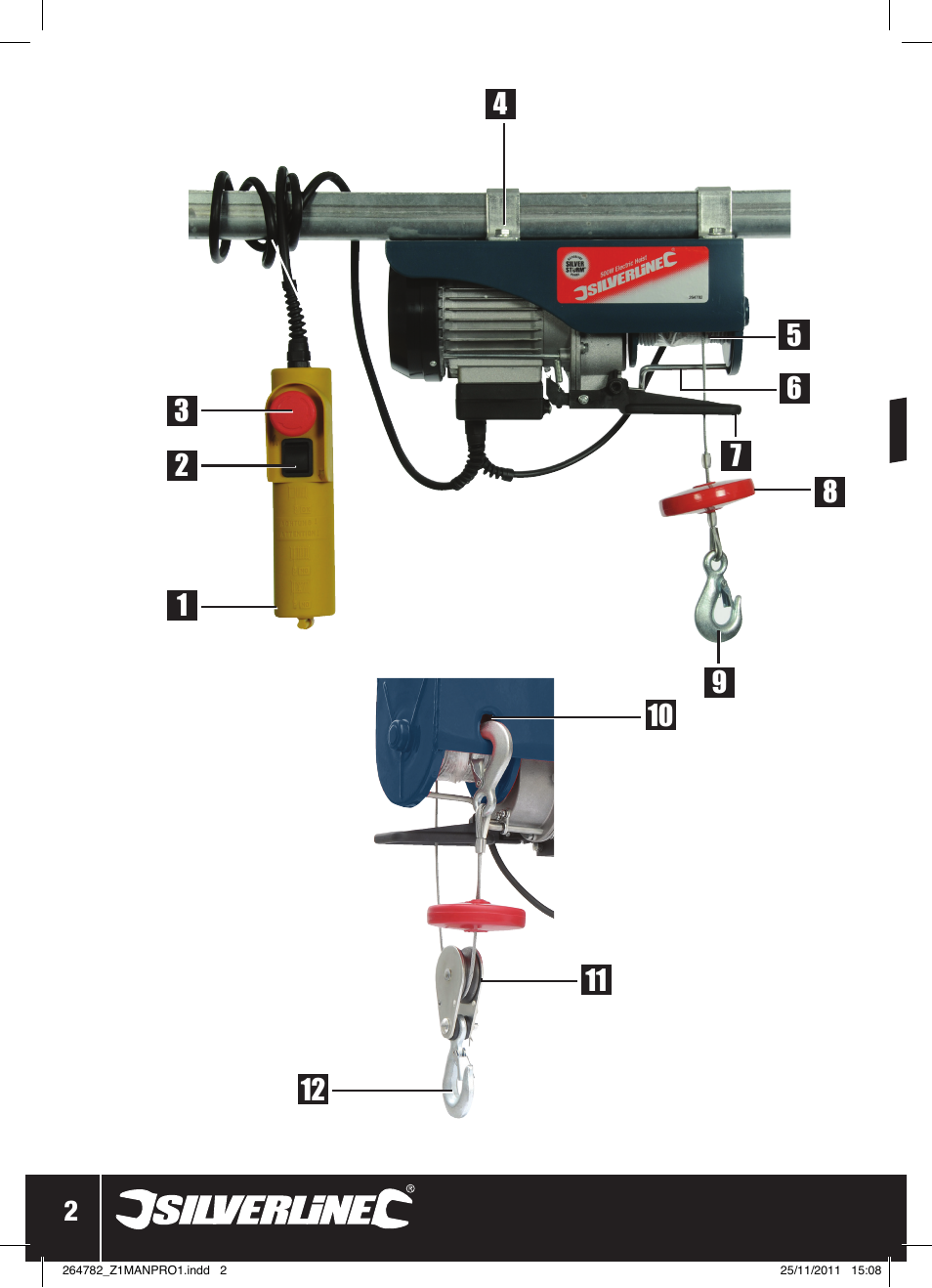 Silverline Electric Hoist 250kg User Manual | Page 3 / 28