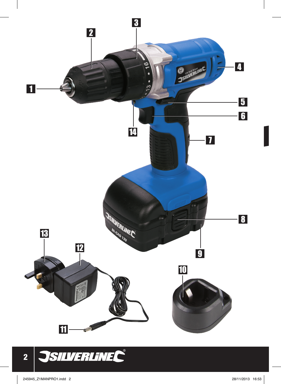 12v drill driver | Silverline 12V Drill Driver User Manual | Page 3 / 40