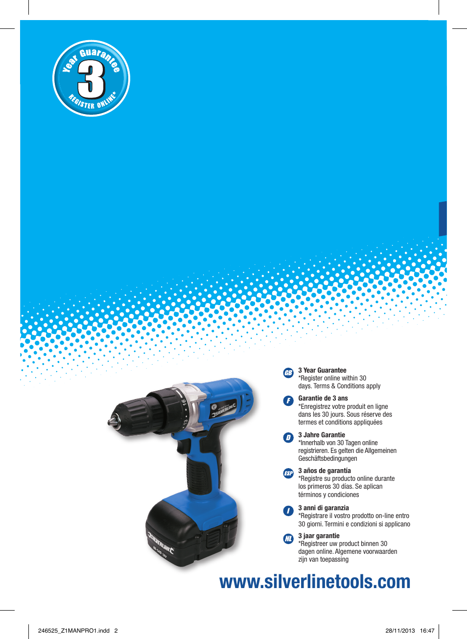 Silverline 18V Drill Driver User Manual | 40 pages