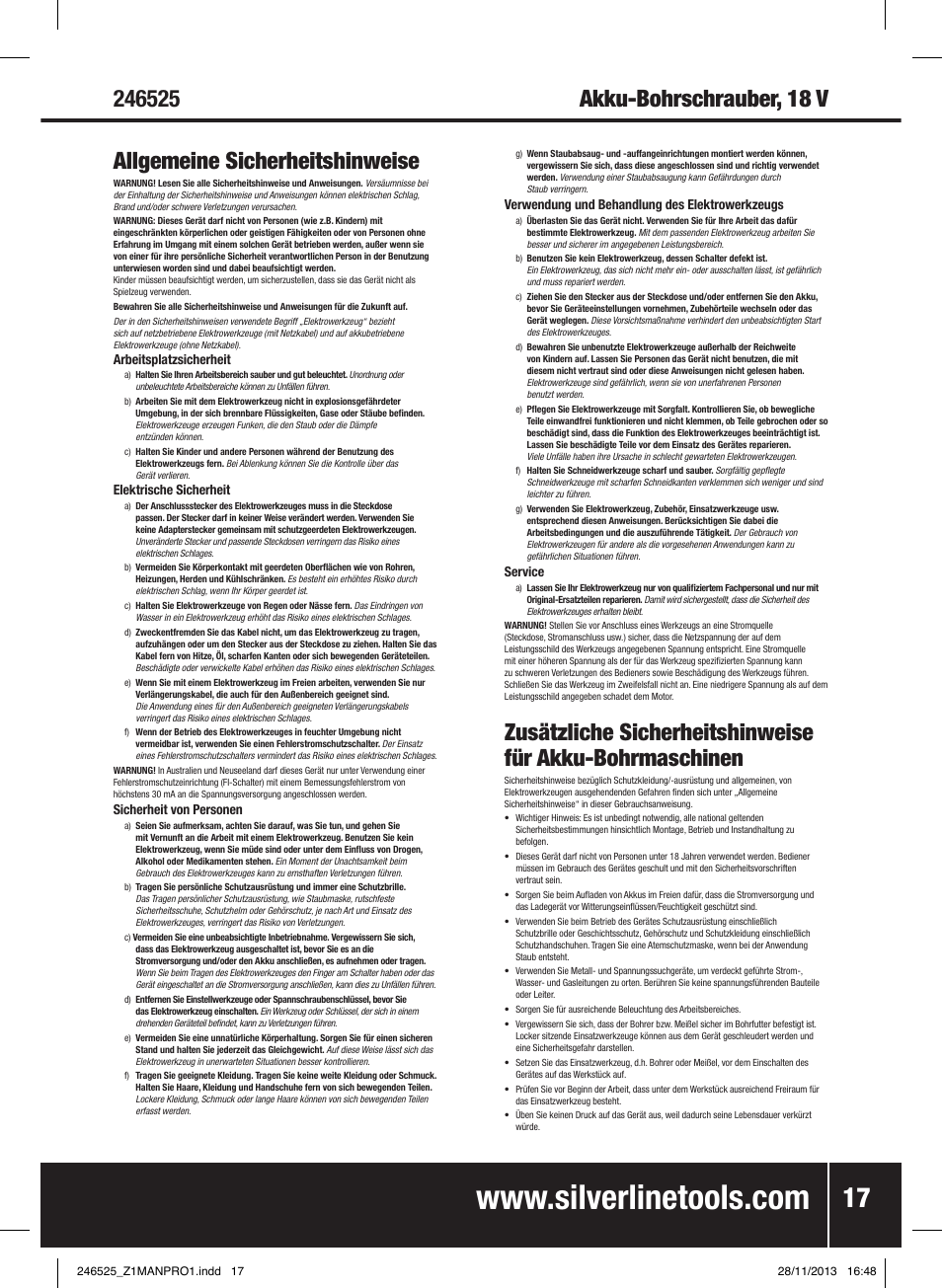 Silverline 18V Drill Driver User Manual | Page 18 / 40