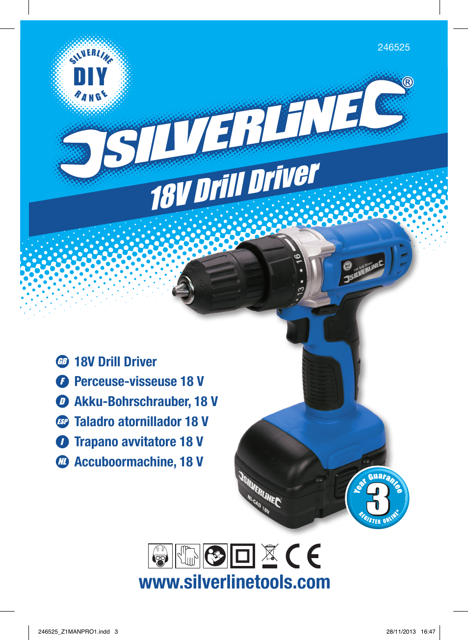 18v drill driver | Silverline 18V Drill Driver User Manual | Page 2 / 40