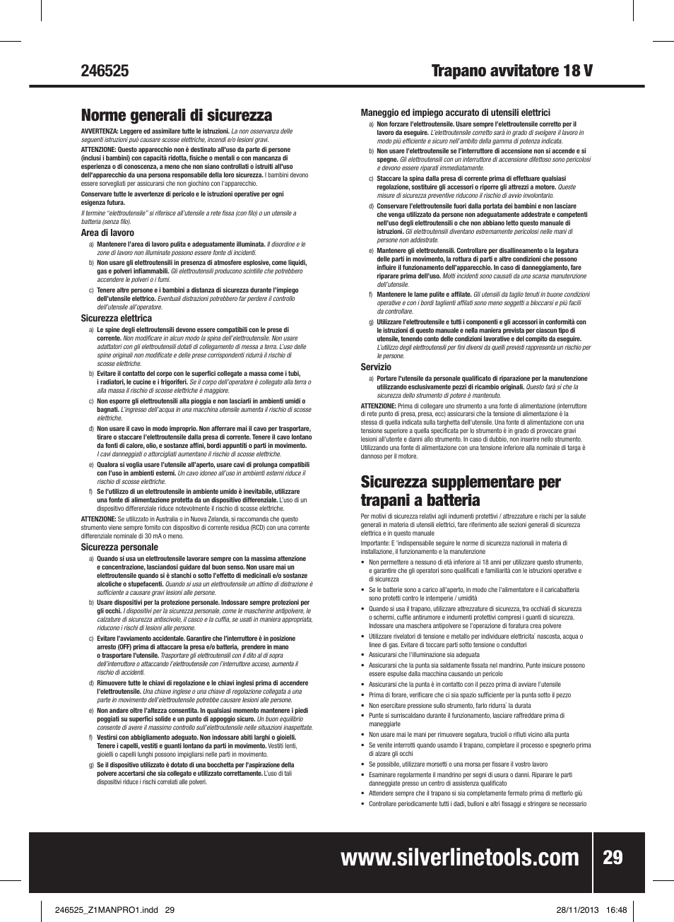 Sicurezza supplementare per trapani a batteria | Silverline 18V Drill Driver User Manual | Page 30 / 40