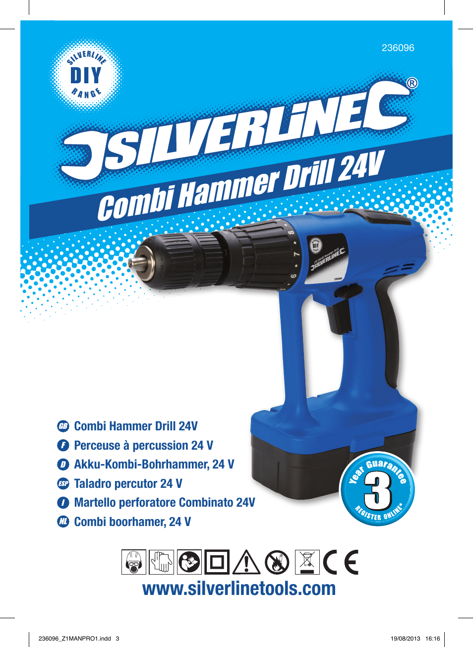 Combi hammer drill 2 4v | Silverline 24V Combi Hammer Drill User Manual | Page 2 / 40