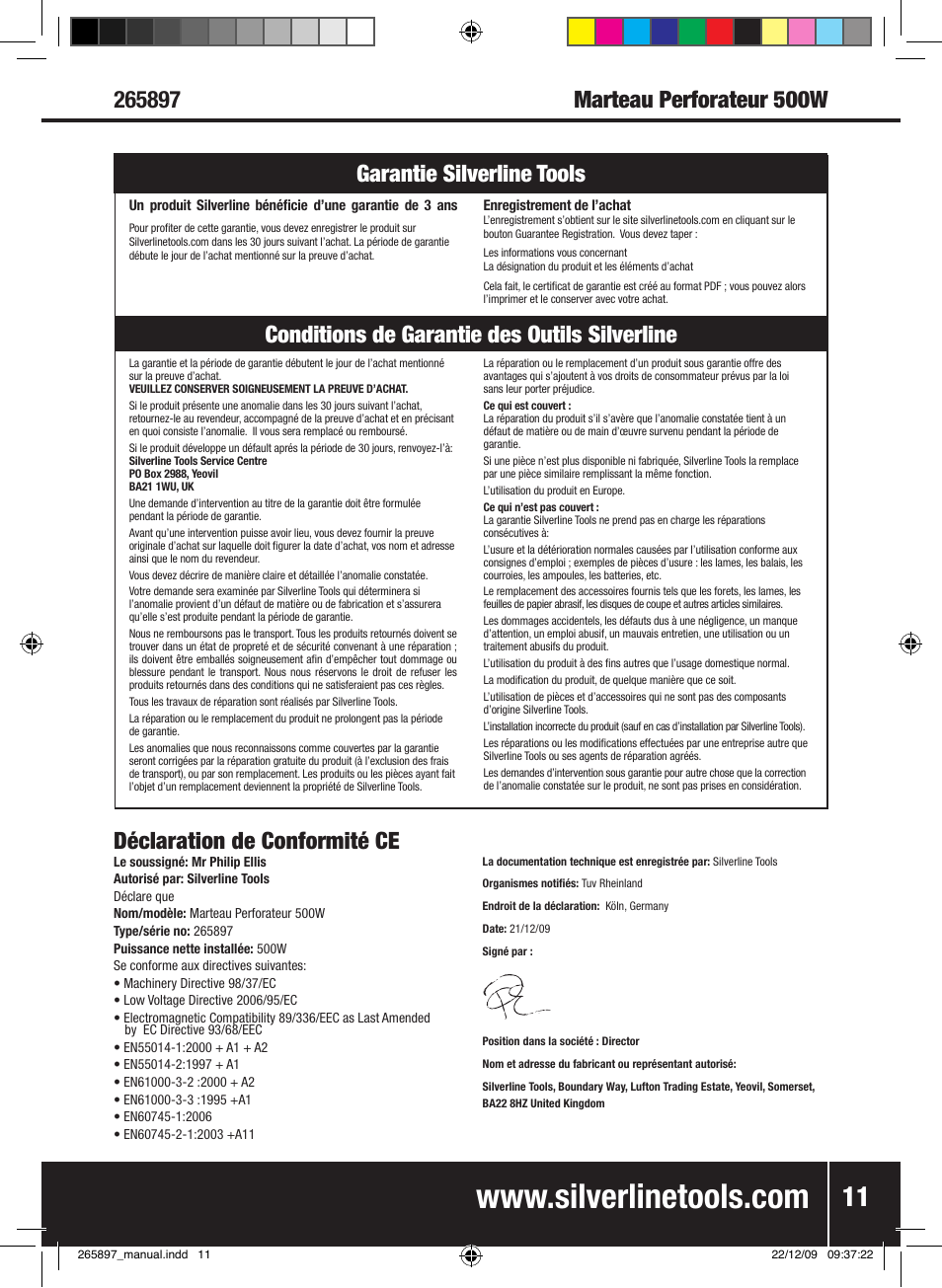 Silverline 500W Hammer Drill User Manual | Page 12 / 28