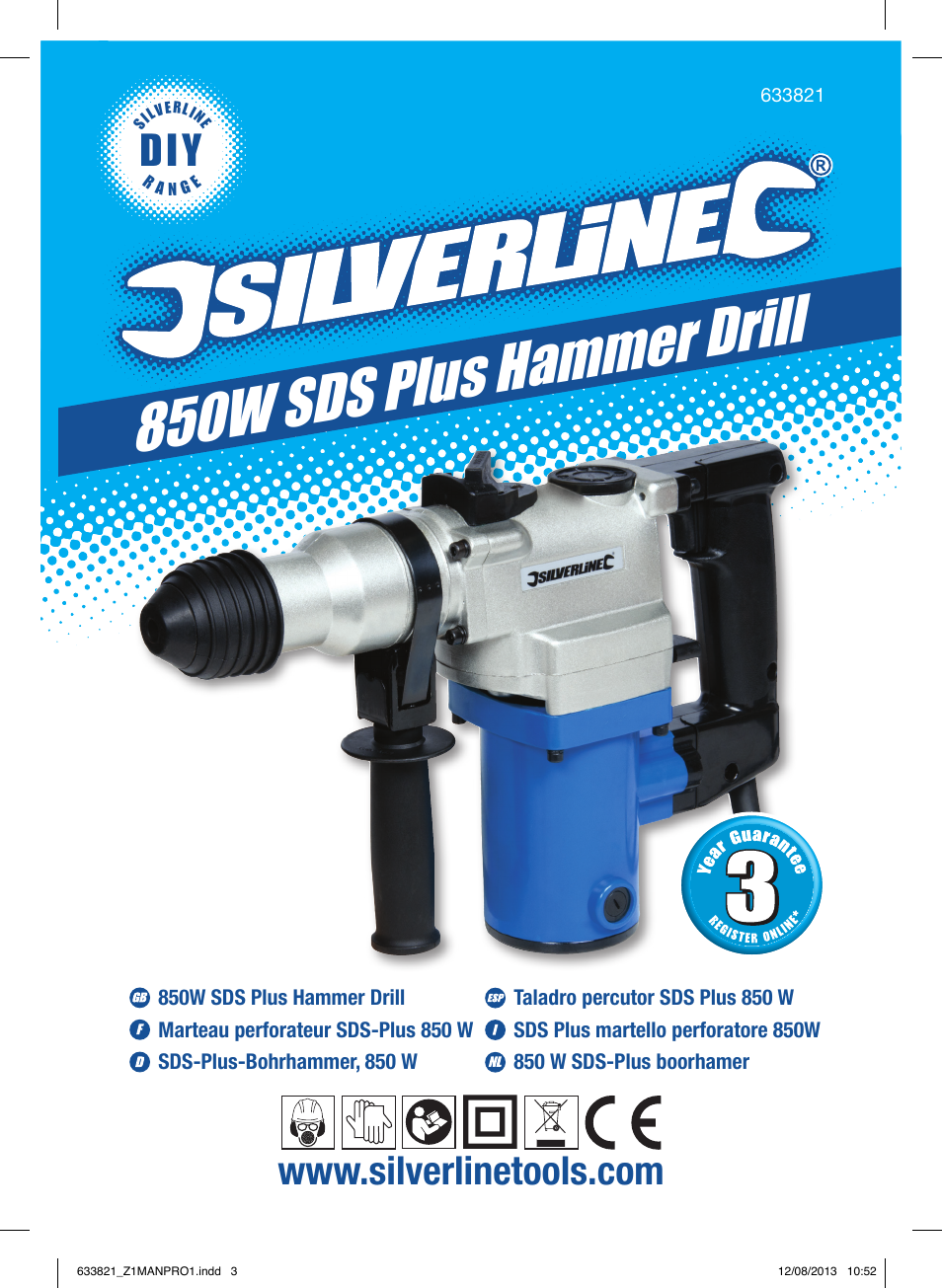 850w sds plus hammer drill | Silverline 850W SDS Plus Hammer Drill User Manual | Page 2 / 28