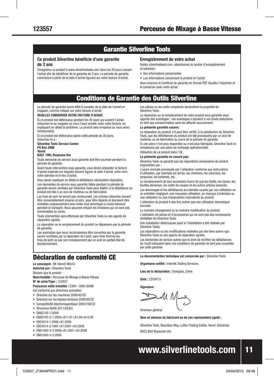 Silverline 600W Mixing Drill Low Speed User Manual | Page 12 / 28