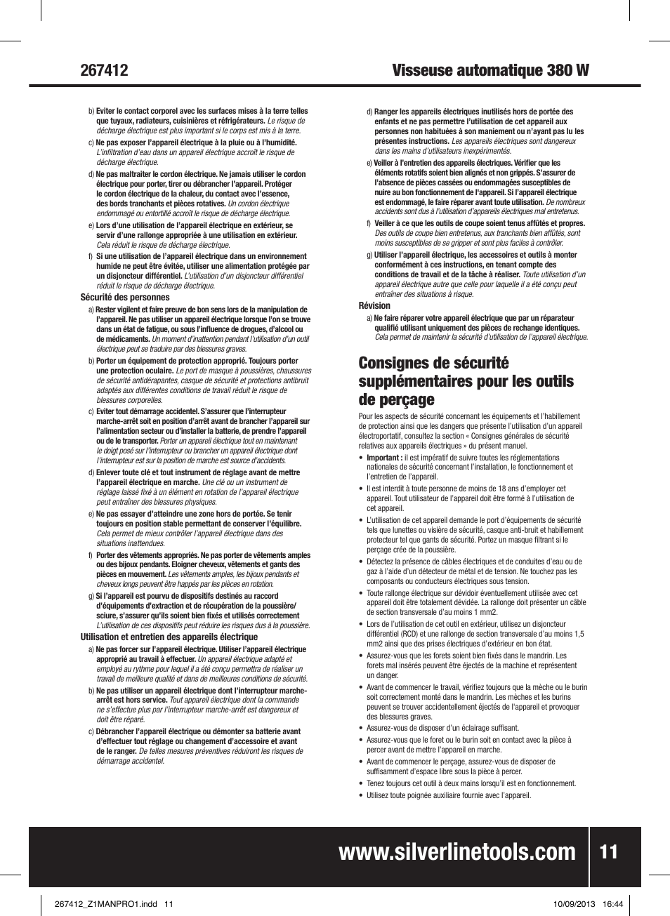 Silverline 380W Auto-Feed Screwdriver User Manual | Page 12 / 40