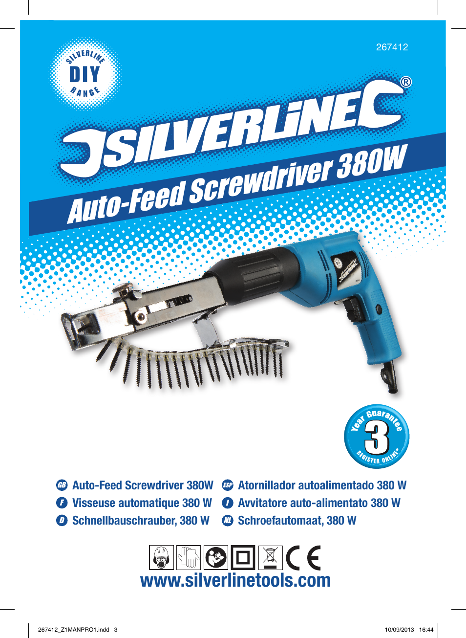 Auto-feed screwdriver 380w | Silverline 380W Auto-Feed Screwdriver User Manual | Page 2 / 40