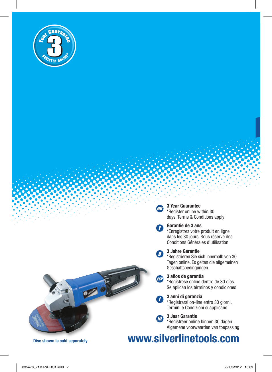 Silverline 1800W Angle Grinder 230mm User Manual | 28 pages