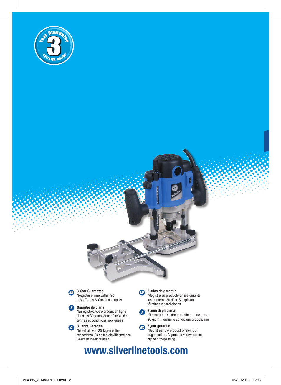 Silverline 1500W 1/ Plunge Router User Manual | 40 pages