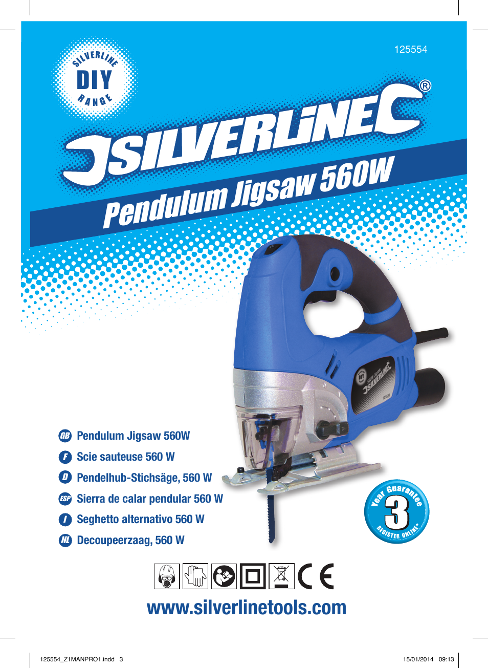 Pendulum jig saw 560w | Silverline 560W Pendulum Jigsaw User Manual | Page 2 / 40