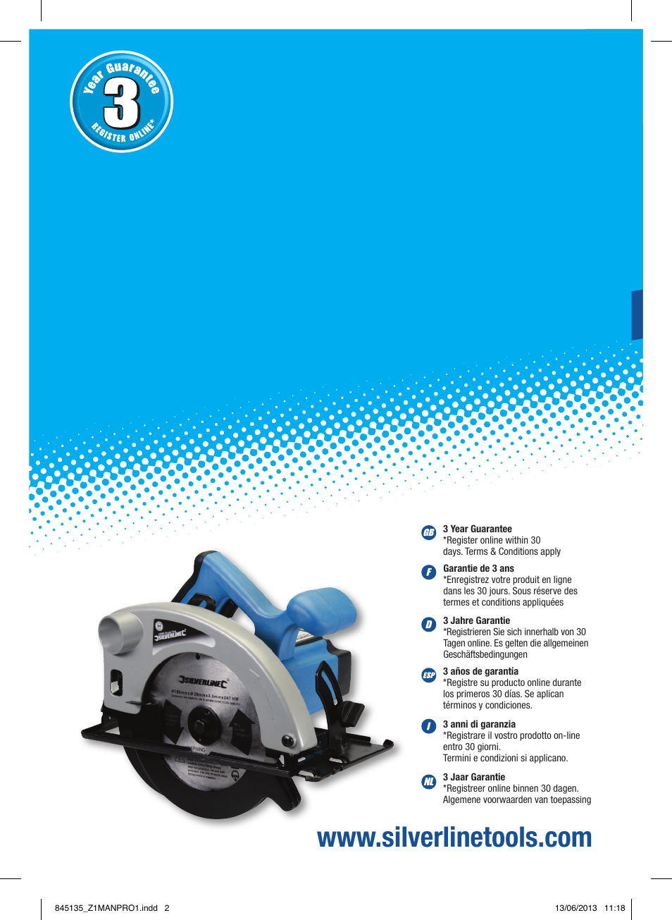 Silverline 1200W Circular Saw 185mm User Manual | 40 pages