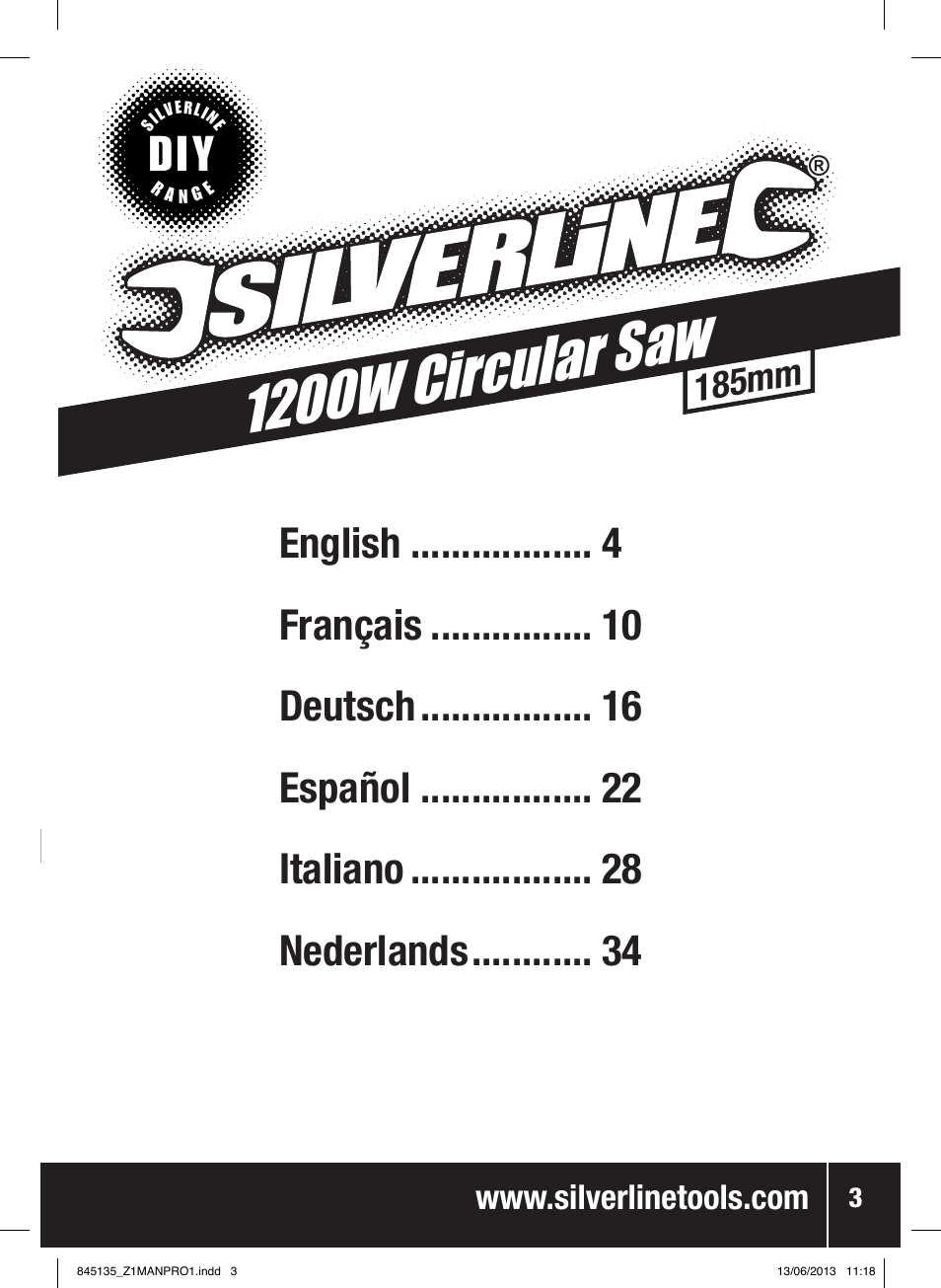 1200w circular saw, 185mm | Silverline 1200W Circular Saw 185mm User Manual | Page 4 / 40