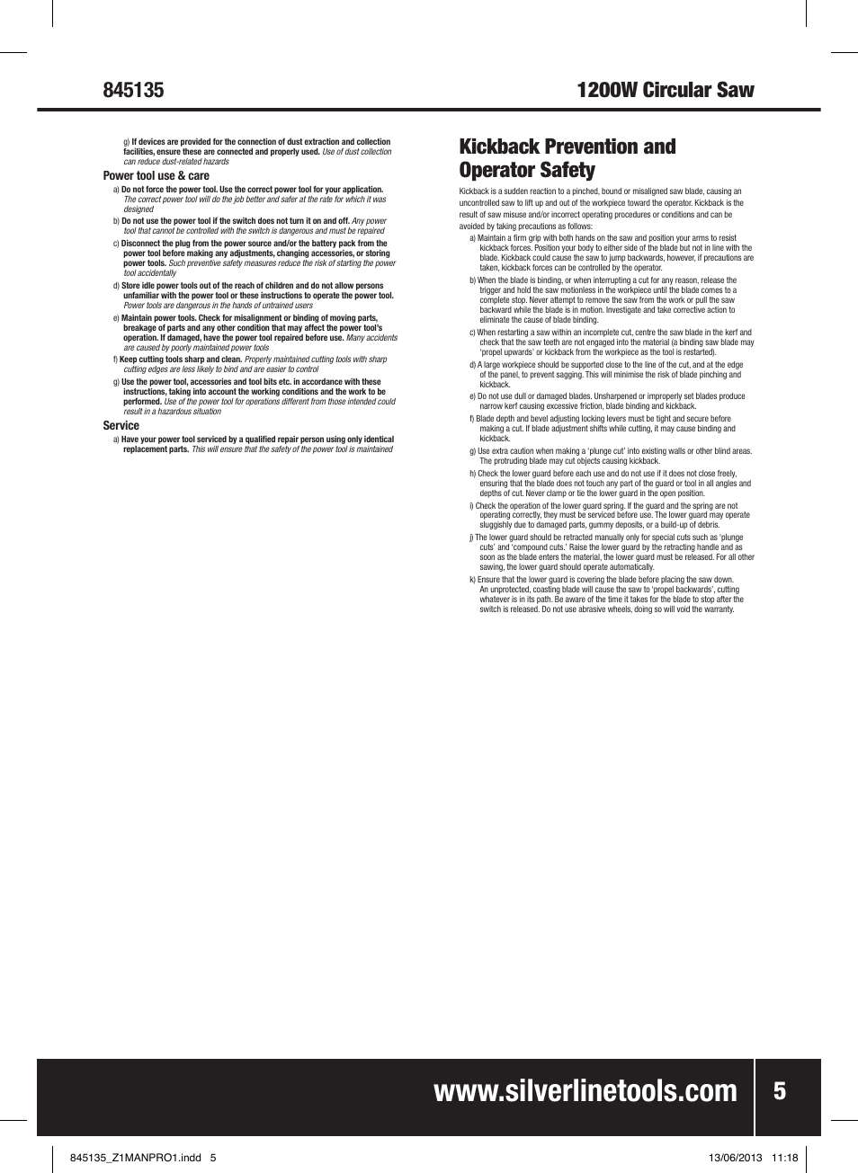 1200w circular saw | Silverline 1200W Circular Saw 185mm User Manual | Page 6 / 40