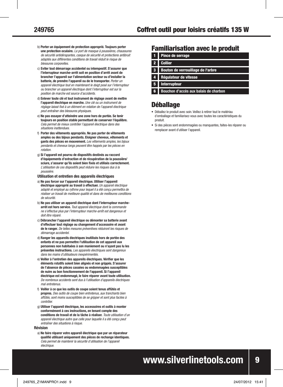 Silverline 135W Multi-Function Rotary Tool User Manual | Page 10 / 28