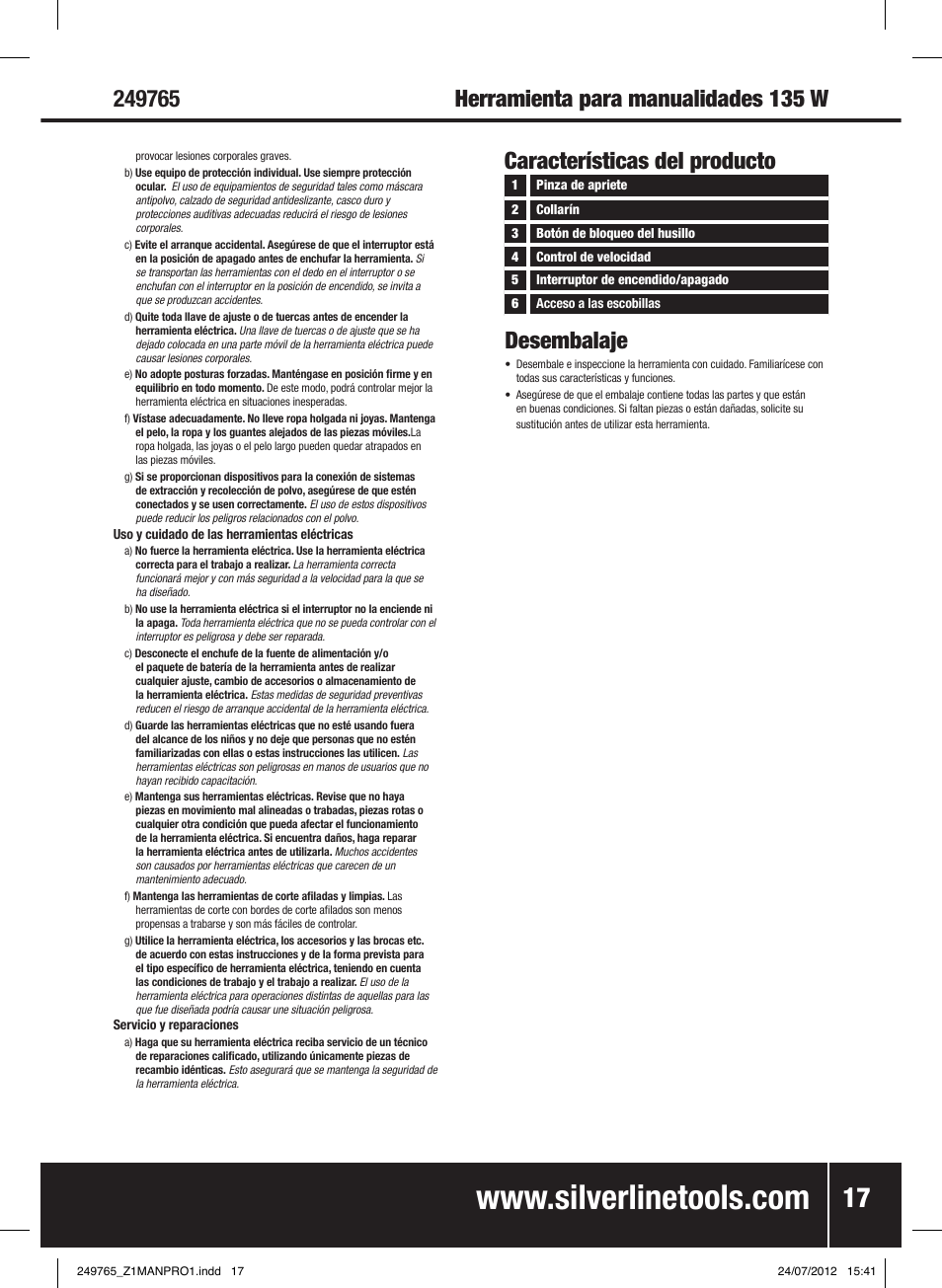 Silverline 135W Multi-Function Rotary Tool User Manual | Page 18 / 28