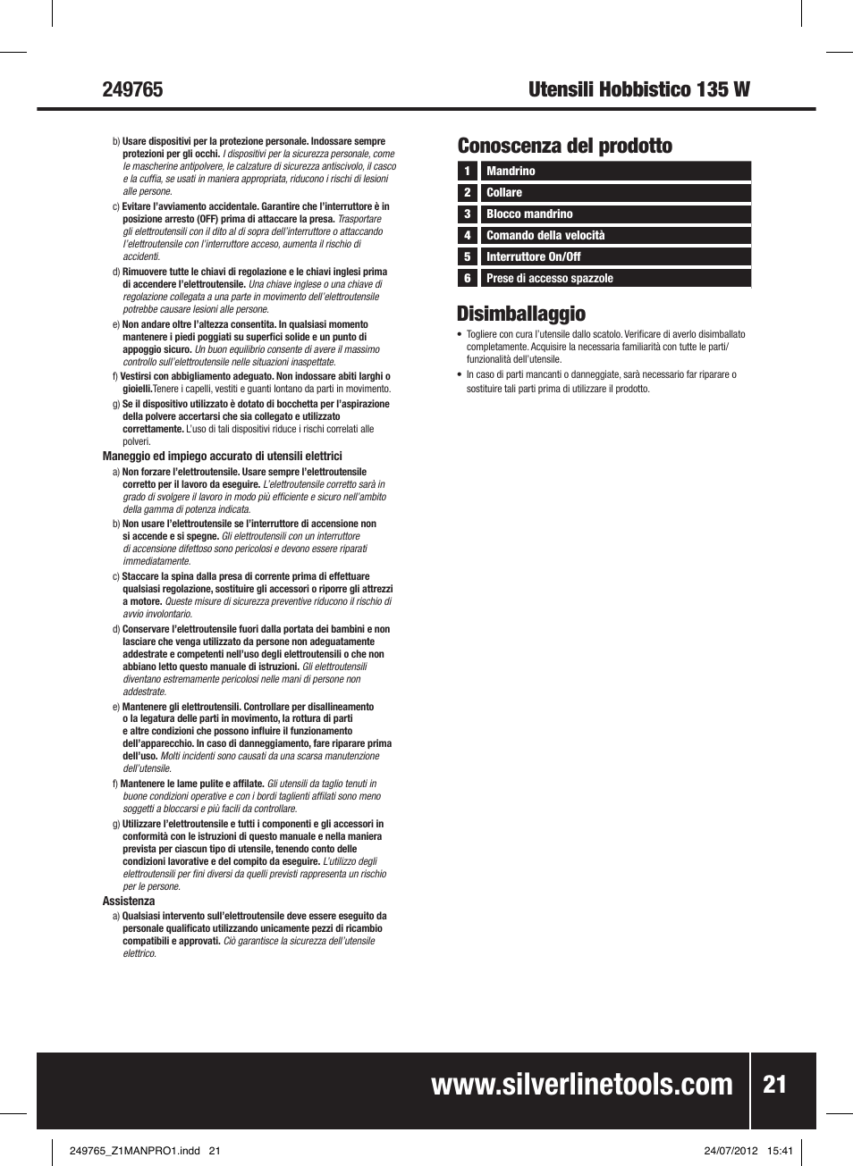 Silverline 135W Multi-Function Rotary Tool User Manual | Page 22 / 28