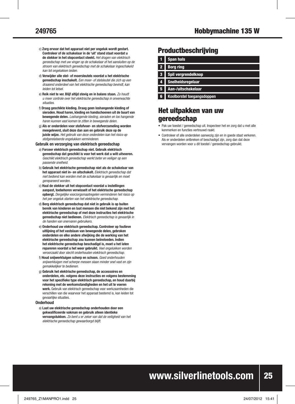 Silverline 135W Multi-Function Rotary Tool User Manual | Page 26 / 28