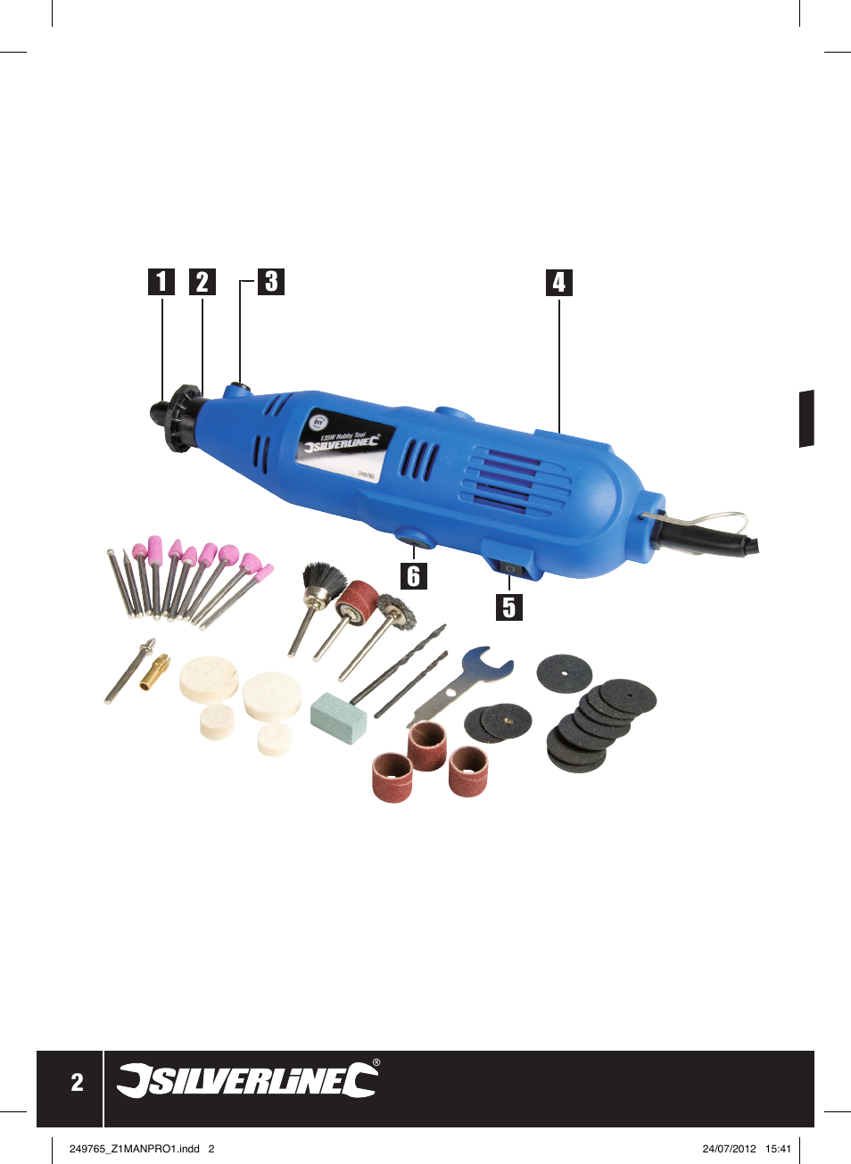 Silverline 135W Multi-Function Rotary Tool User Manual | Page 3 / 28