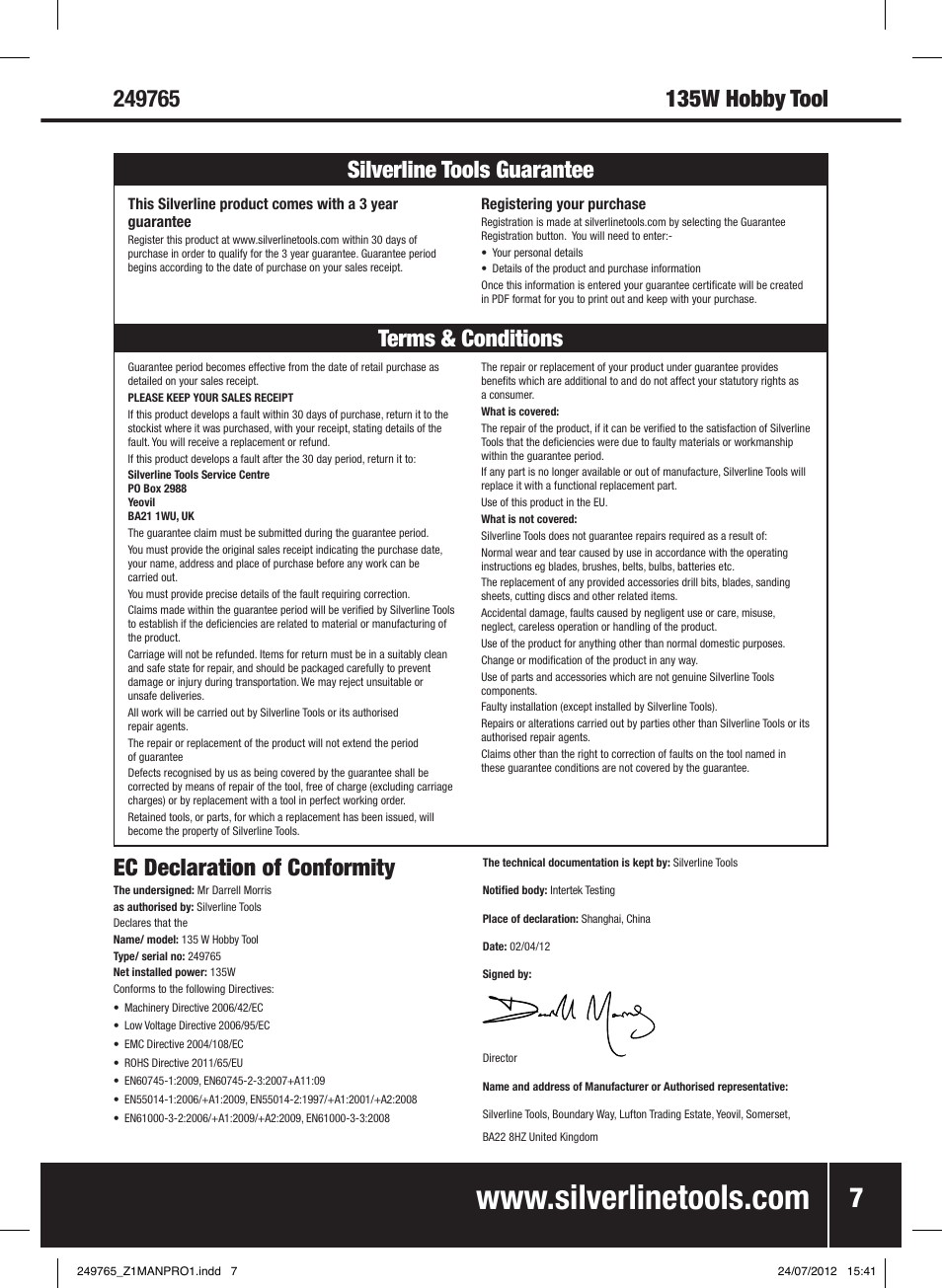 Terms & conditions silverline tools guarantee | Silverline 135W Multi-Function Rotary Tool User Manual | Page 8 / 28