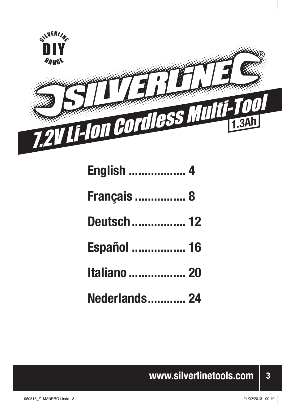 2v li-ion cord less multi-tool | Silverline 7.2V Cordless Multi-Tool User Manual | Page 4 / 28