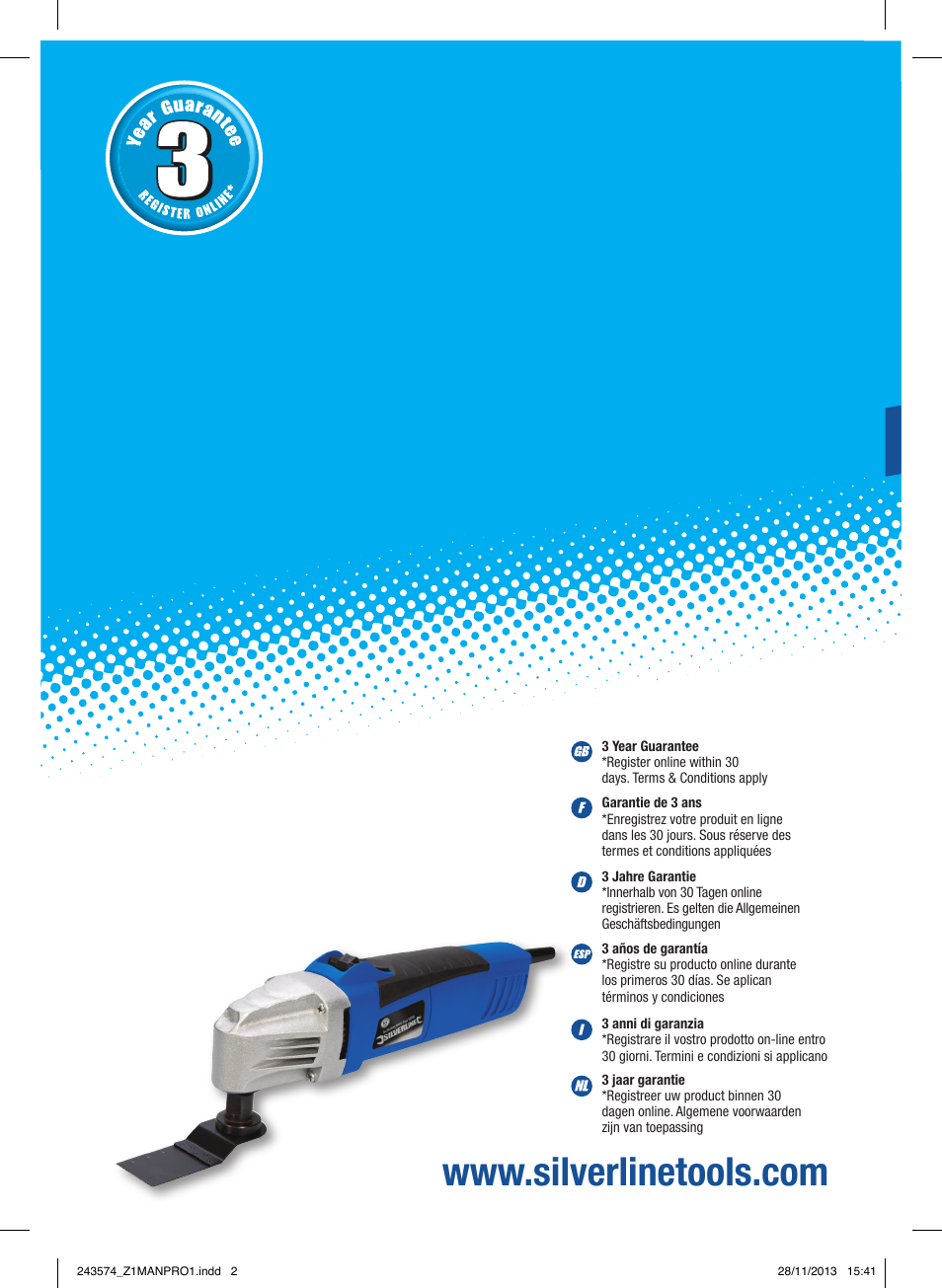 Silverline 260W Oscillating Multi-Tool User Manual | 40 pages