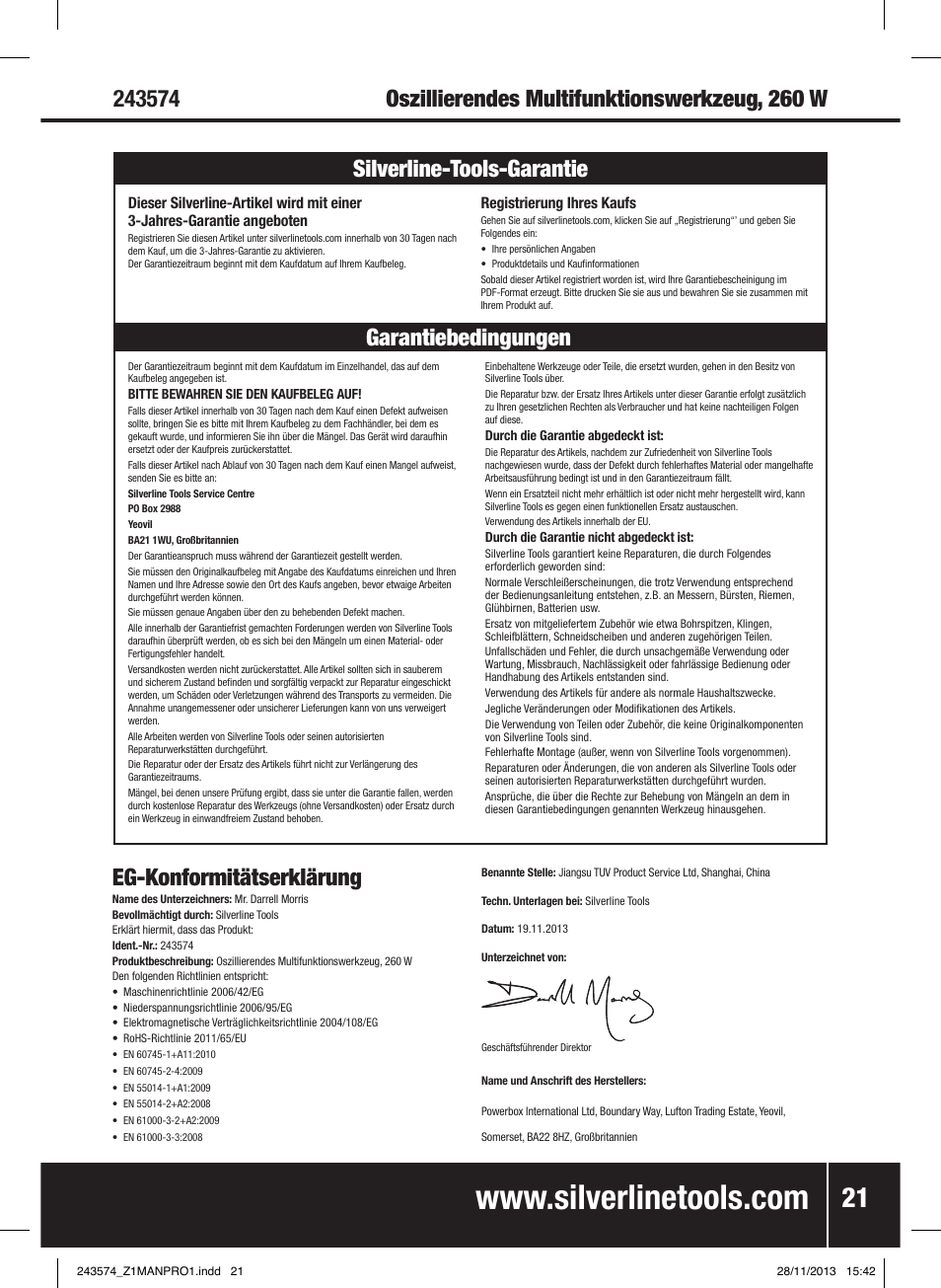 Silverline 260W Oscillating Multi-Tool User Manual | Page 22 / 40