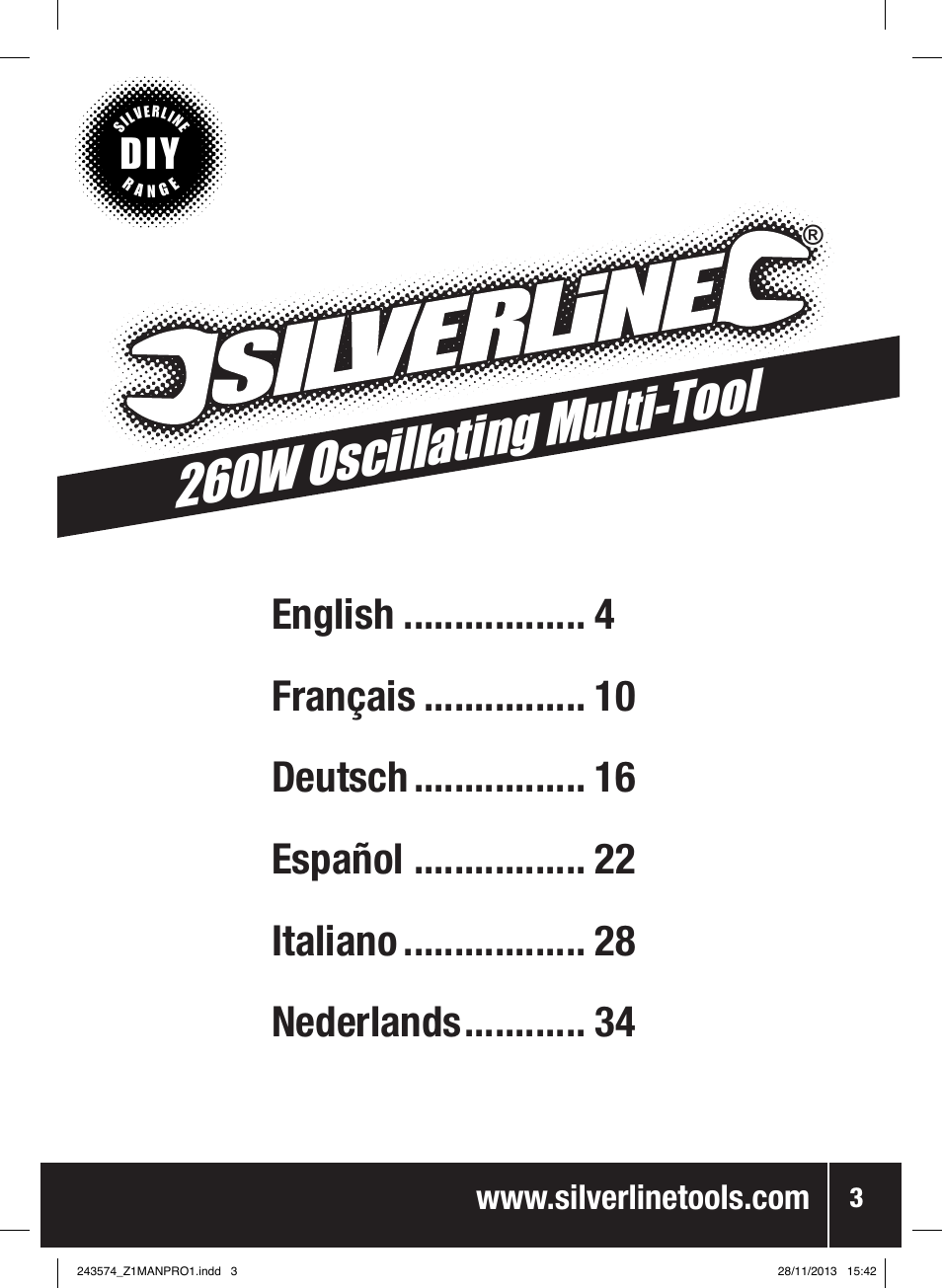 260w oscillating multi-tool | Silverline 260W Oscillating Multi-Tool User Manual | Page 4 / 40