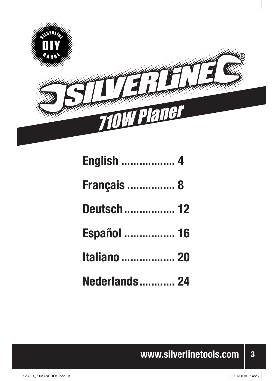 710w planer | Silverline 710W Planer User Manual | Page 4 / 28