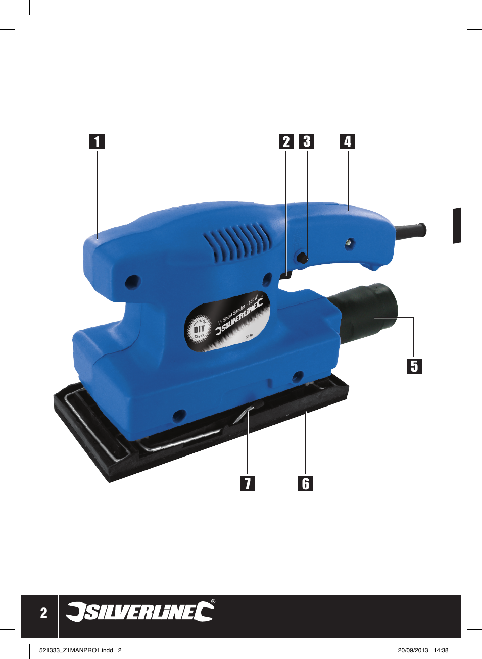 Orbital sand er 90mm | Silverline 135W Orbital Sander 1/3 Sheet User Manual | Page 3 / 28