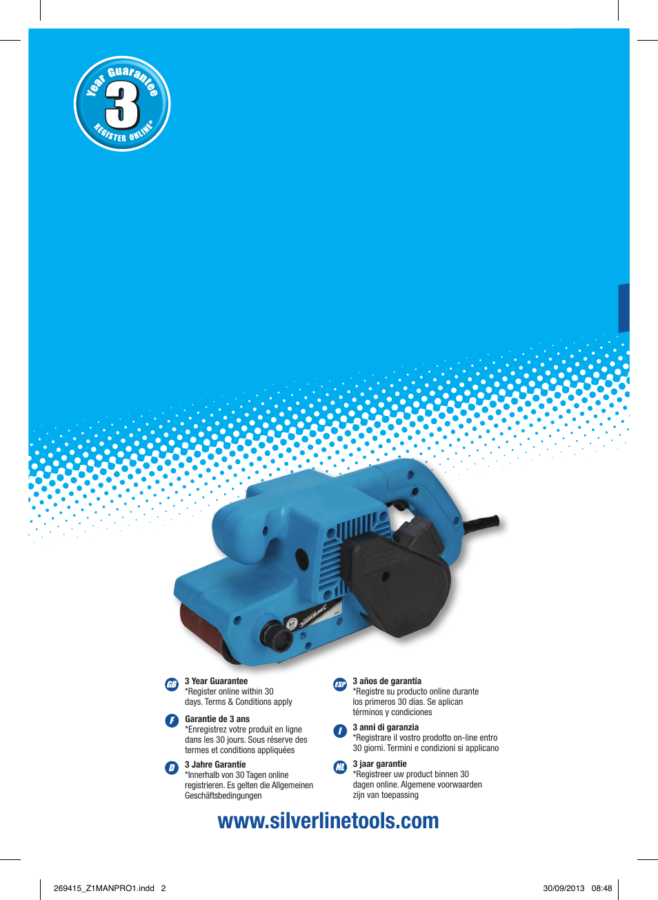 Silverline 900W Belt Sander 76mm User Manual | 28 pages