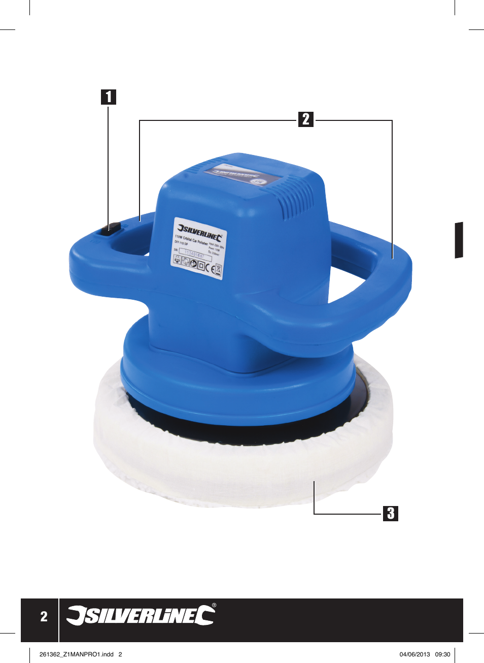 110w orbital car polisher | Silverline 110W Orbital Car Polisher User Manual | Page 3 / 28