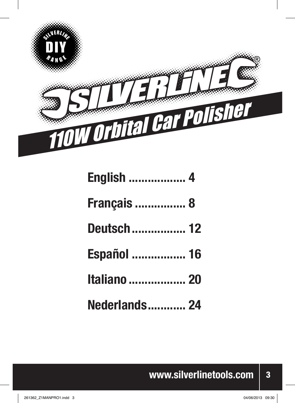 110w orbital car polisher | Silverline 110W Orbital Car Polisher User Manual | Page 4 / 28