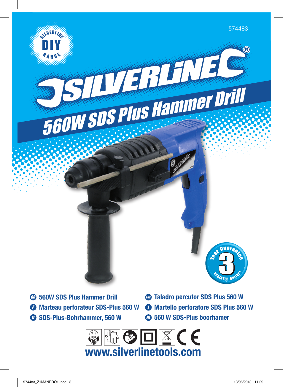 560w sds plus hammer drill | Silverline SDS Plus Hammer Drill 560W User Manual | Page 2 / 28