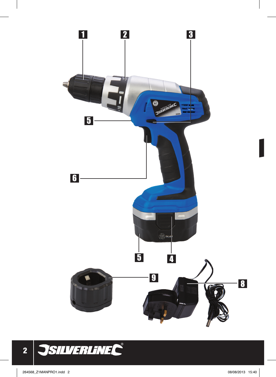 Silverline Drill Driver 14.4V User Manual | Page 3 / 40