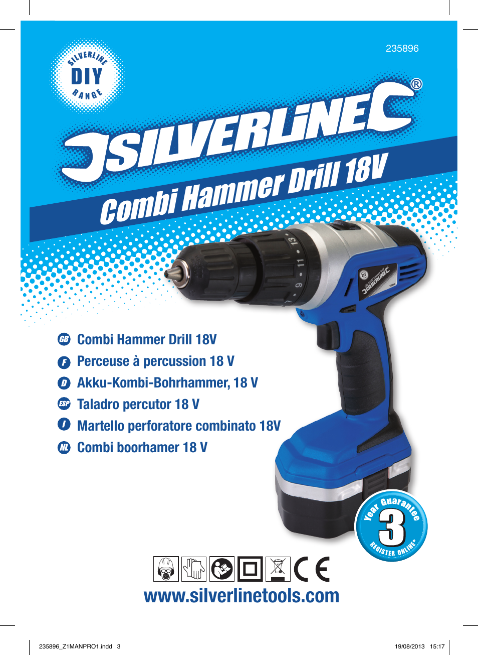 Combi hammer drill 18v | Silverline Combi Hammer Drill 18V User Manual | Page 2 / 40