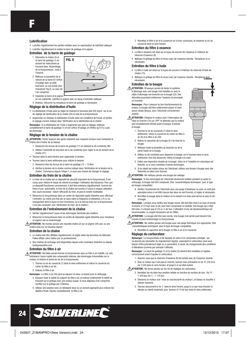 Silverline 45cc Petrol Chainsaw User Manual | Page 25 / 76