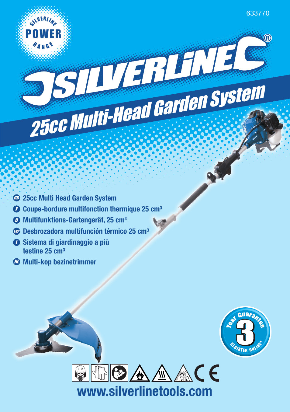 25cc multi-head garden system, Power | Silverline Multi-Head Garden System 25cc User Manual | Page 2 / 54