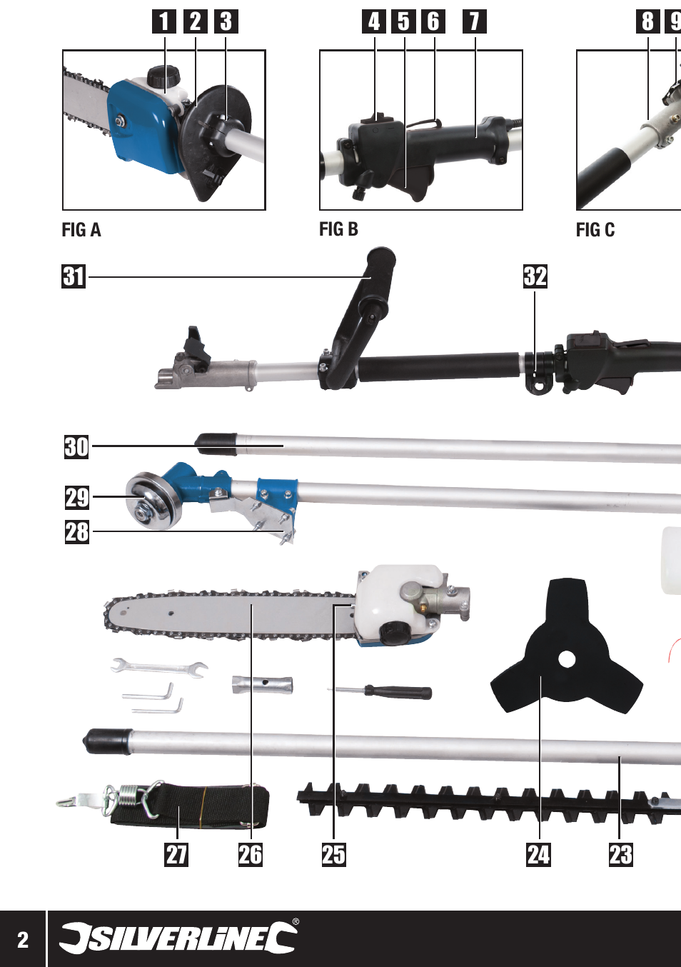 Silverline Multi-Head Garden System 25cc User Manual | Page 3 / 54