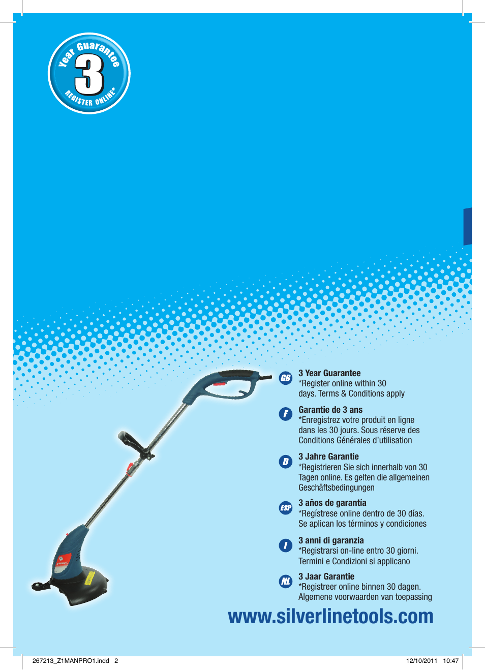 Silverline Trimmer Bump Feed 400W User Manual | 28 pages