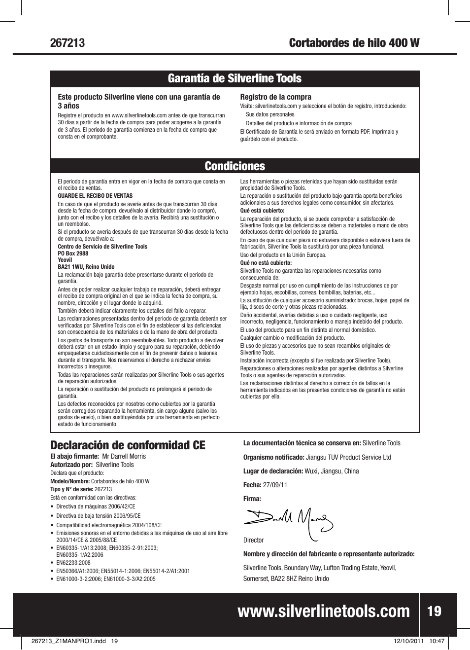 Silverline Trimmer Bump Feed 400W User Manual | Page 20 / 28