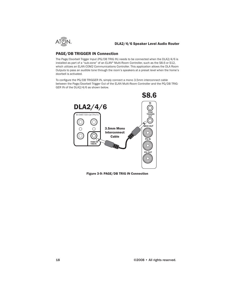 S8.6, Dla2/4/6, Page/db trigger in connection | ATON DLA6 User Manual | Page 20 / 42