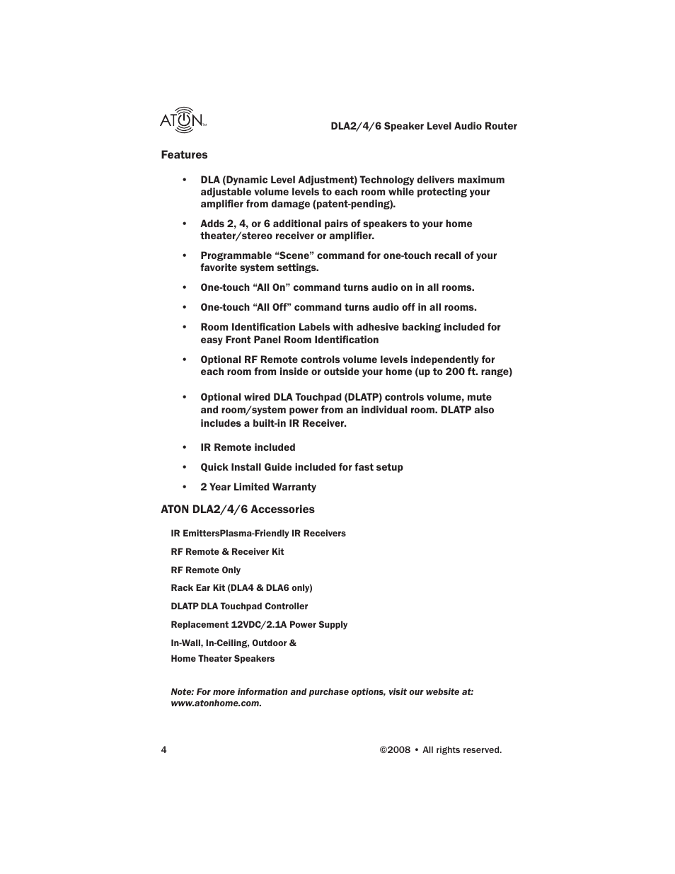 ATON DLA6 User Manual | Page 6 / 42