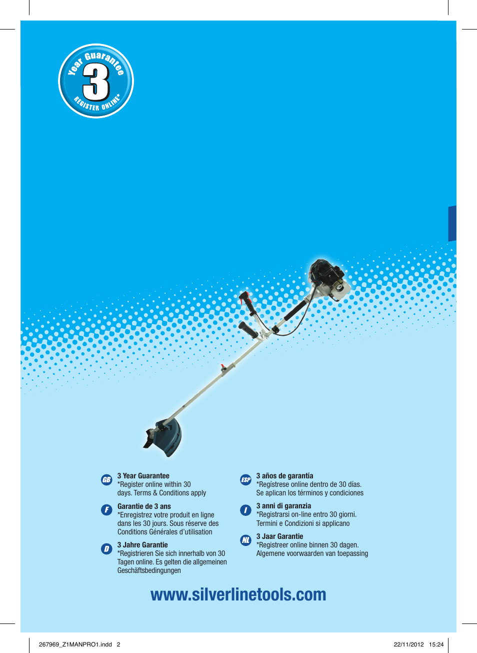 Silverline Brush Cutter Petrol 43cc User Manual | 40 pages