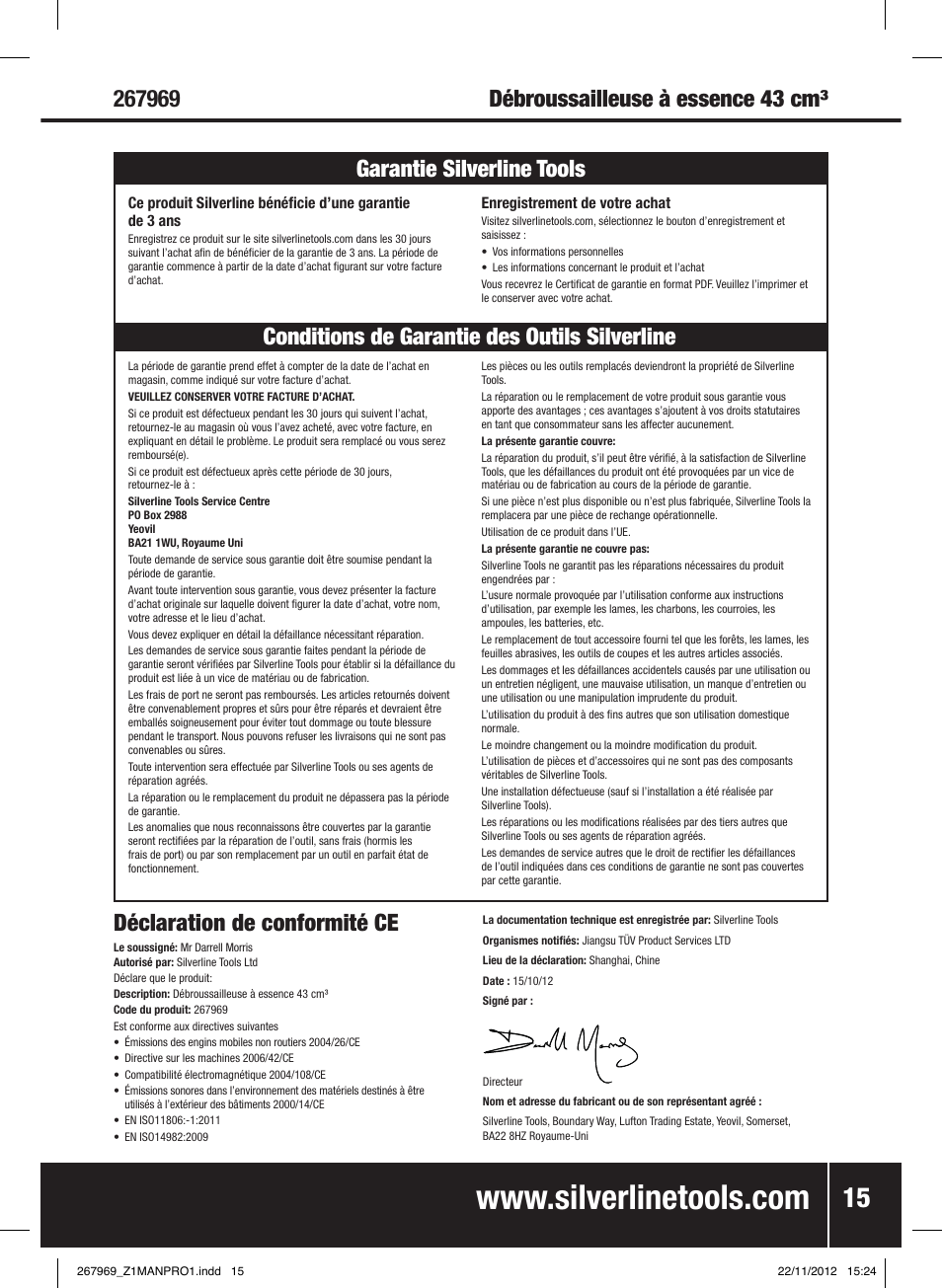 Silverline Brush Cutter Petrol 43cc User Manual | Page 16 / 40