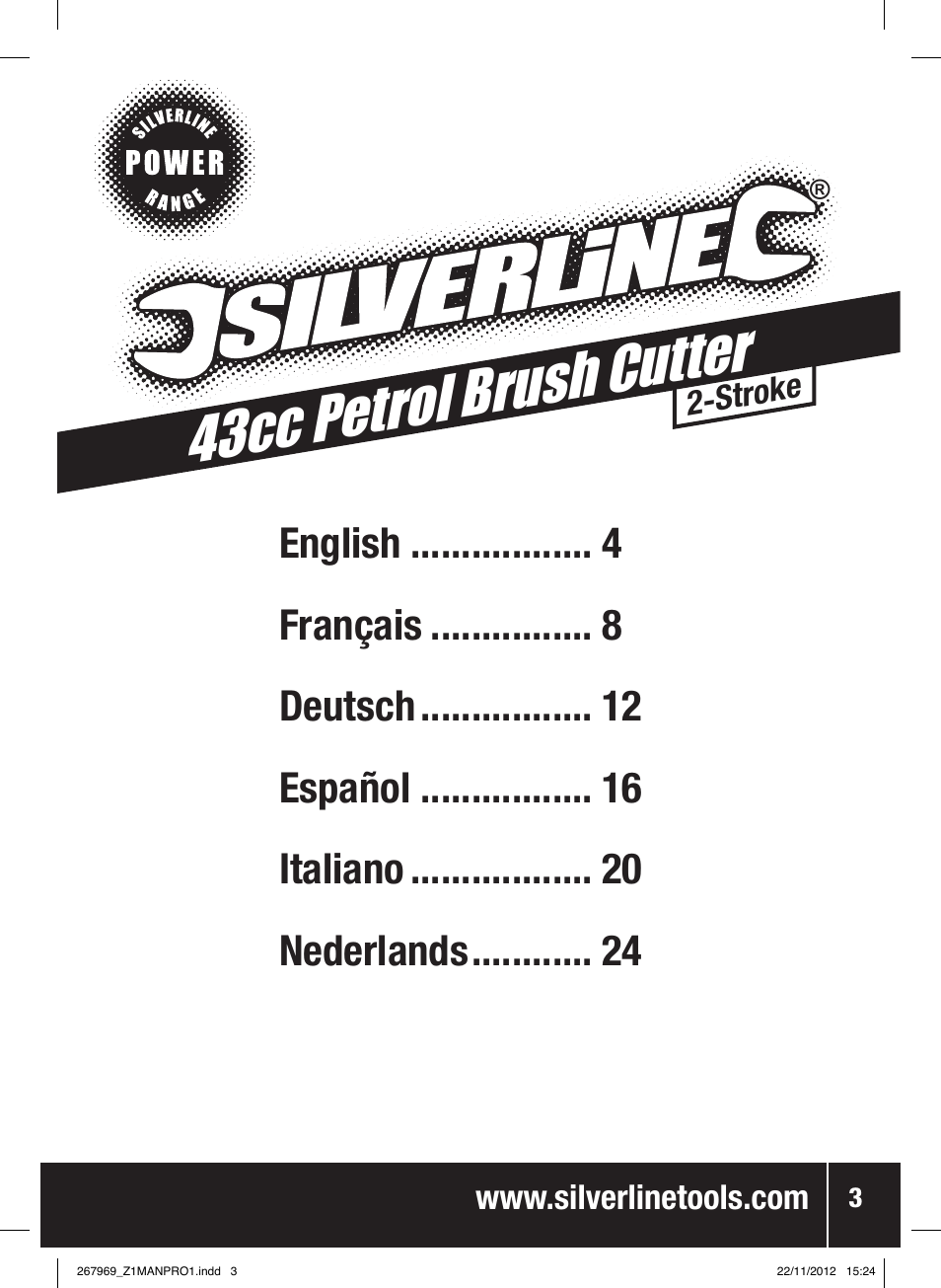 43cc petrol brush cutter | Silverline Brush Cutter Petrol 43cc User Manual | Page 4 / 40