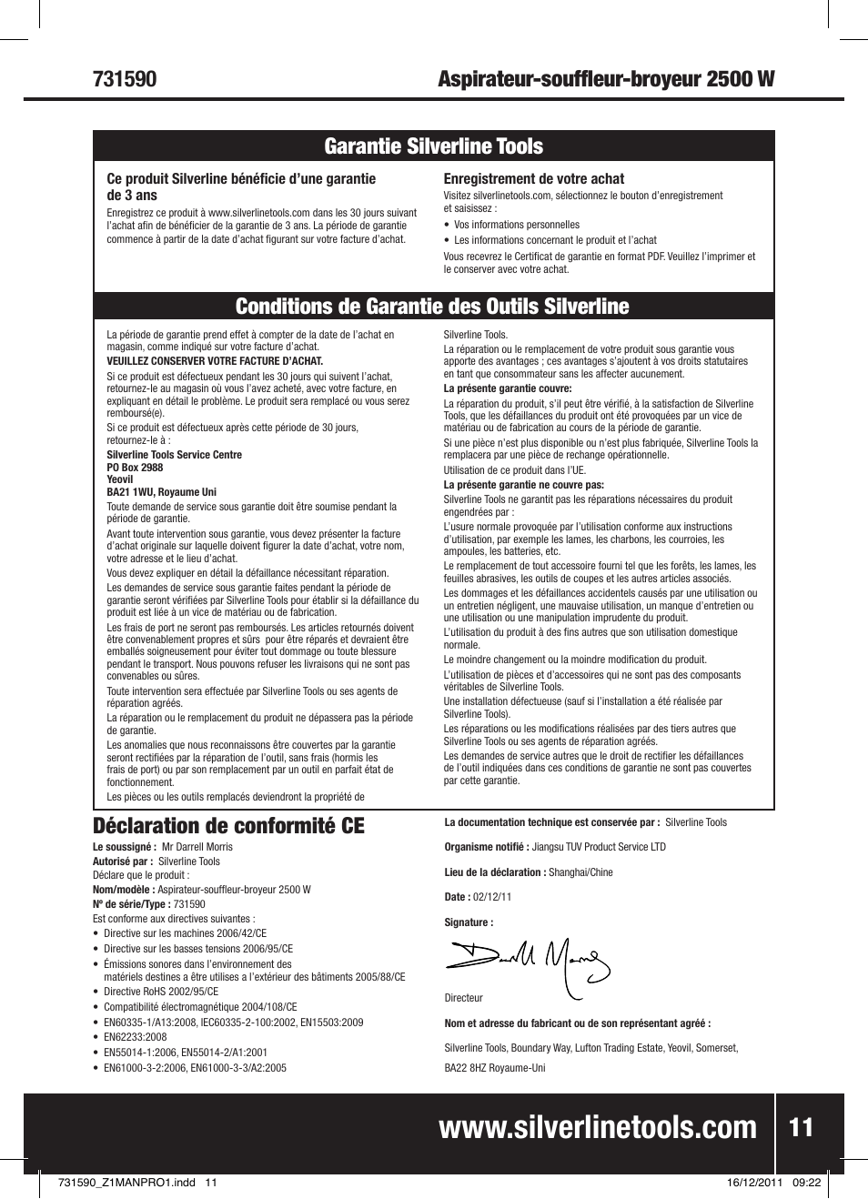 Silverline Blower Vacuum 2500W User Manual | Page 12 / 28