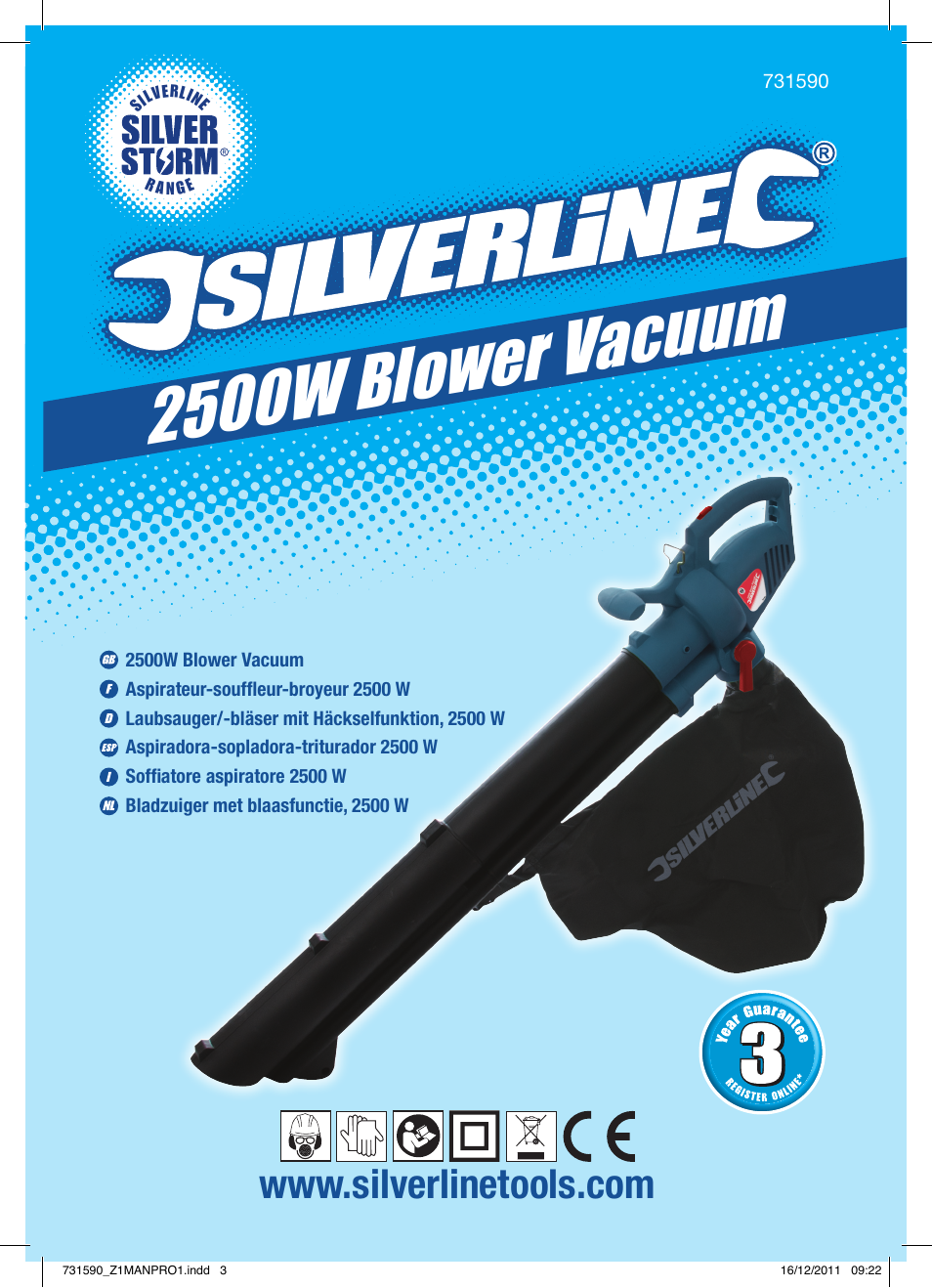 2500w blower vacuum | Silverline Blower Vacuum 2500W User Manual | Page 2 / 28