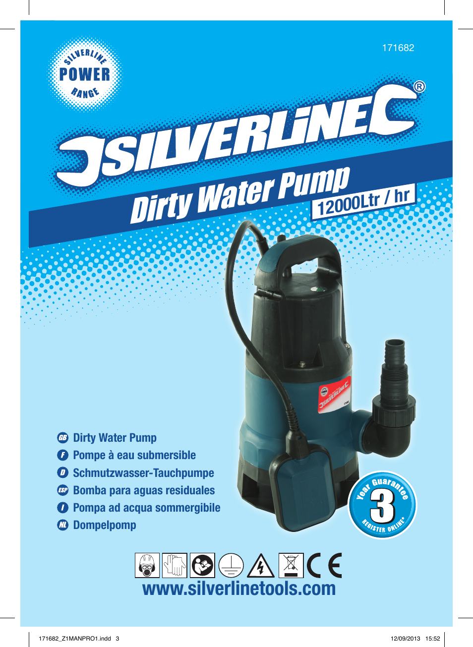 Dirty water pump | Silverline 500W Dirty Water Pump User Manual | Page 2 / 40