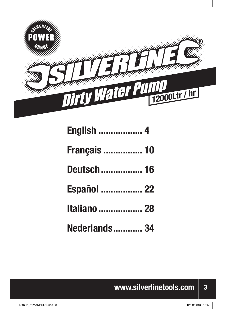 Dirty water pump | Silverline 500W Dirty Water Pump User Manual | Page 4 / 40